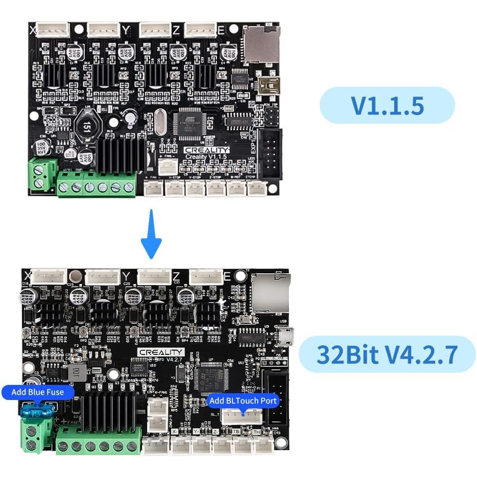 Placa de baza silentioasa V4.2.7, pentru imprimata 3D Creality Ender 3 / Pro / Max / 3 V2 / 3 V2 Neo, cu driver TMC2225, 32 bit, upgrade silent board plug and play
