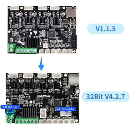 Placa de baza silentioasa V4.2.7, pentru imprimata 3D Creality Ender 3 / Pro / Max / 3 V2 / 3 V2 Neo, cu driver TMC2225, 32 bit, upgrade silent board plug and play