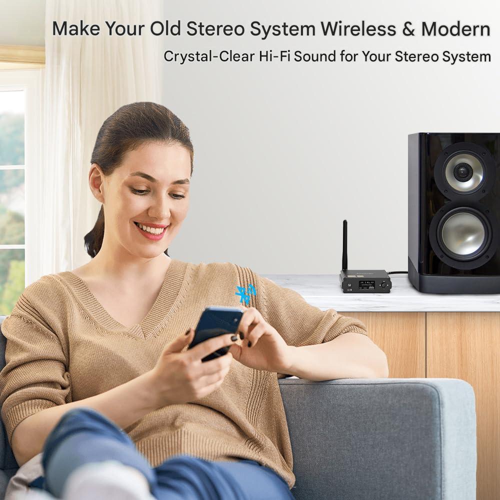 Receptor HiFi 1Mii DS220 Bluetooth 5.3 cu DAC ES9018K2M – LDAC / aptX HD / aptX LL, afisaj OLED, Mod EQ, adaptor audio stereo Hi-Res pentru amplificator, boxe, TV, RCA / Optic / USB, sunet audiofil fara fir
