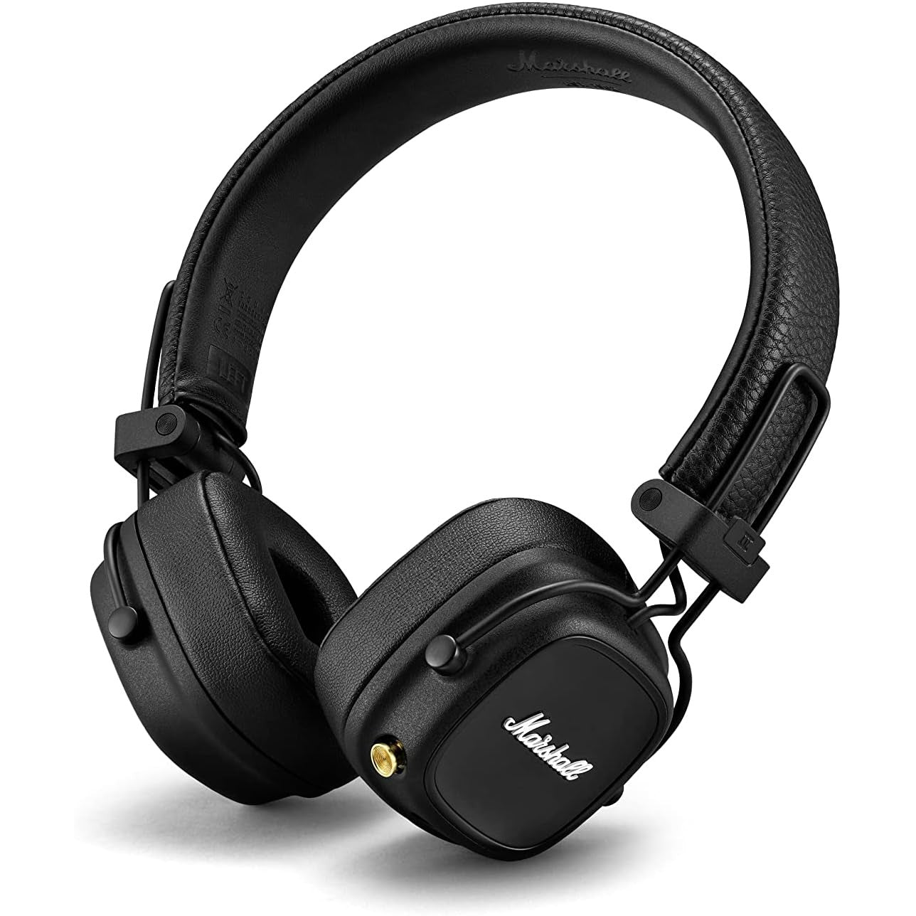 Casti Bluetooth On-Ear Marshall Major IV, pliabile, autonomie 80h, incarcare Wireless, Bluetooth 5.0, control cu buton, Jack 3.5 mm, negre