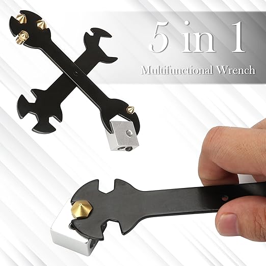 Set cap imprimare pentru imprimanta 3D, cu 2 extruder hotend, duze MK8 de 0, 4 mm, cheie 5 in 1, 2 capace din silicon, pentru CR10/CR10S/Ender 2/Ender 3/Ender 3S/Ender 5