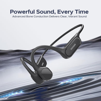 Casti Wireless Doogee Bone Sound, Bluetooth 5.4, IP68, 32GB, MP3 integrat, Open-Ear, mod dublu Bluetooth/MP3, pentru ciclism, fitness sau inot, gri inchis