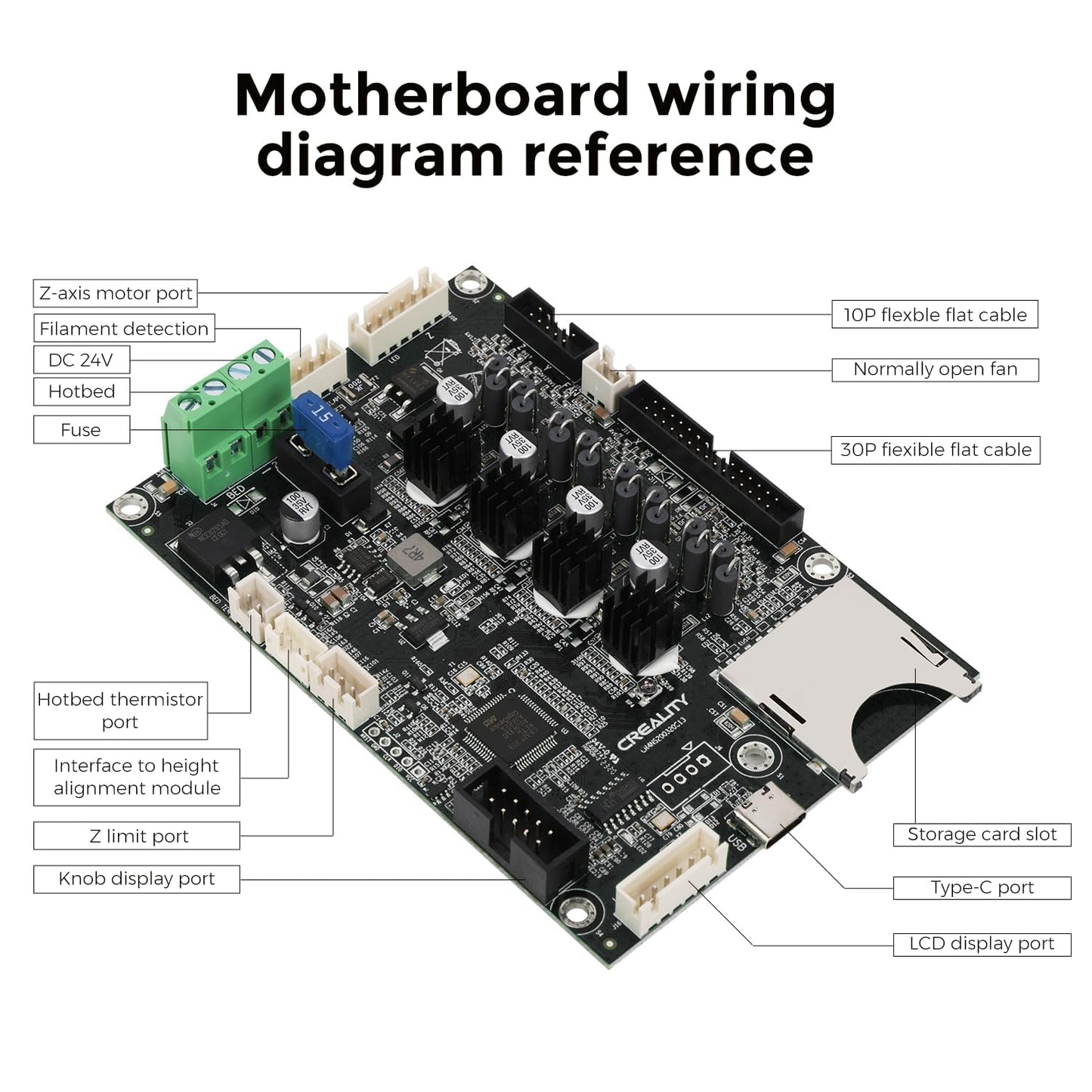 Placa de baza silentioasa pentru imprimanta 3D Creality Ender 3 V3 SE, MCU 32 de biti, driver MS35774, Plug and Play