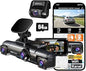 Camera auto cu 4 canale, GPS WiFi, ecran IPS de 3, 18 inch, 4K+1080P / 2K+2x1080P / 4x1080P, card SD 64 GB, Senzor G, WDR, Bucla video, Night Vision, control vocal, monitorizare parcare, viziune in interior fata si spate