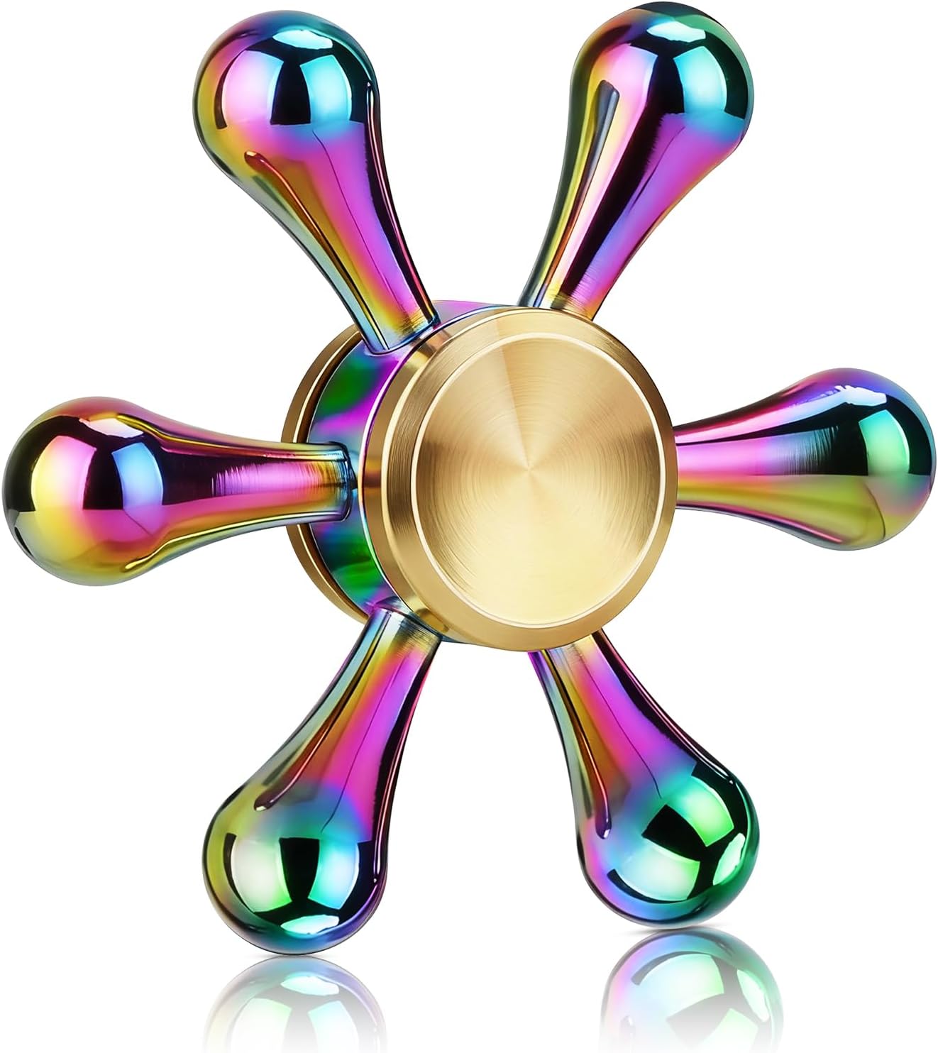 Fidget Spinner Coolden, jucarie anti-stres silentioasa, rotatie 3-5 minute, inalta calitate, pentru birou, scoala si cadou copii, adulti (multicolor)
