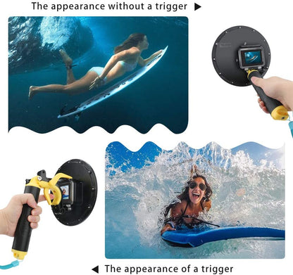 Carcasa subacvatica dome pentru GoPro Hero 5, 6, 7, 2018, impermeabila, cu maner, dom cu grip