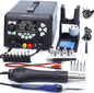 Statie de lipit si dezlipit 3 in 1 cu sursa de laborator reglabila 0-30V 0-5A, cu afisaj LCD, letcon, aer cald, temperatura reglabila, port USB, 3 canale memorie, multifunctionala
