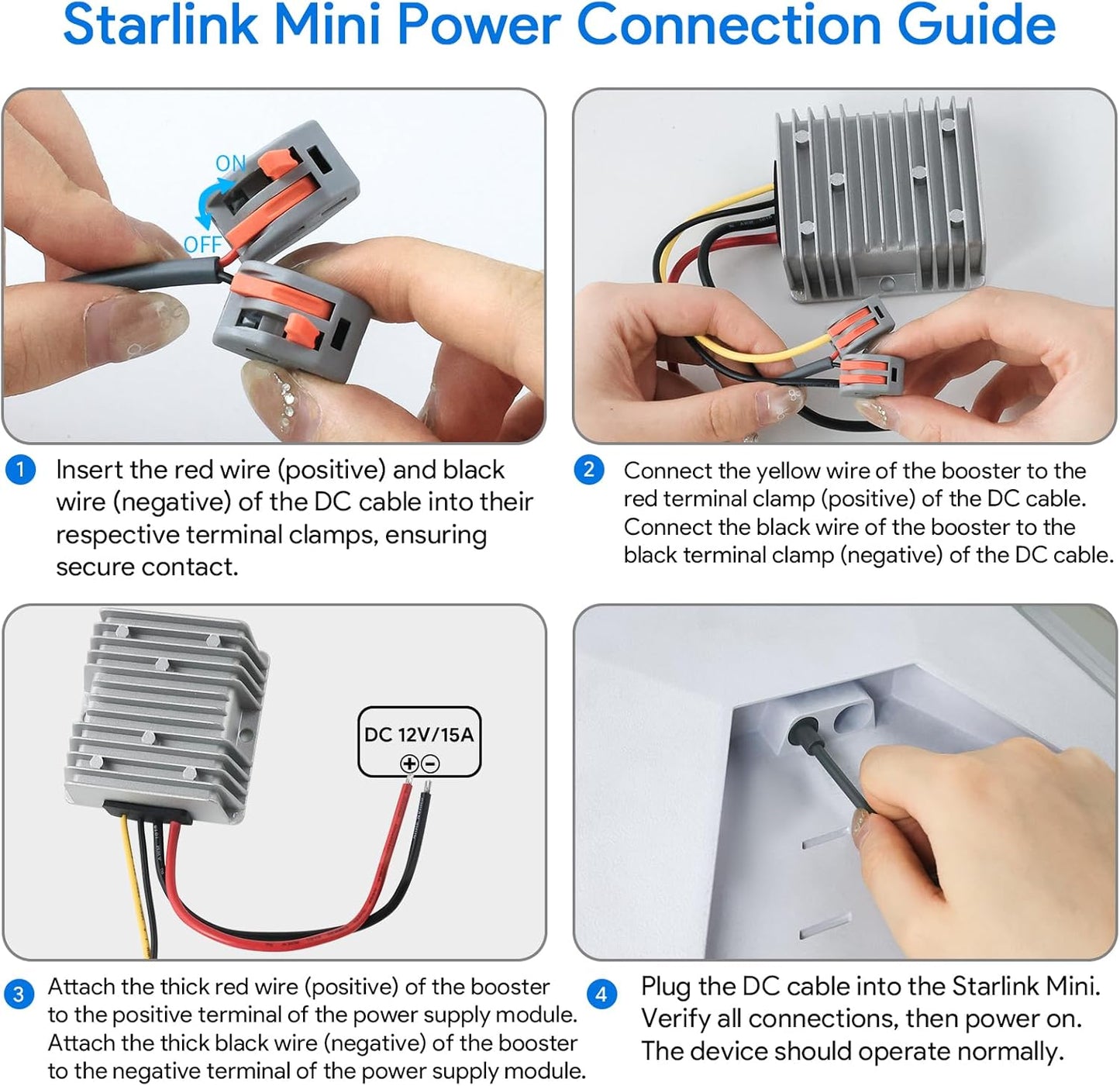 Convertor DC Step-Up XLTTYWL pentru Starlink Mini, 12V-28V la 48V 3A, 144W, adaptor alimentare cu cablu DC 2 m, carcasa aluminiu, protectii multiple