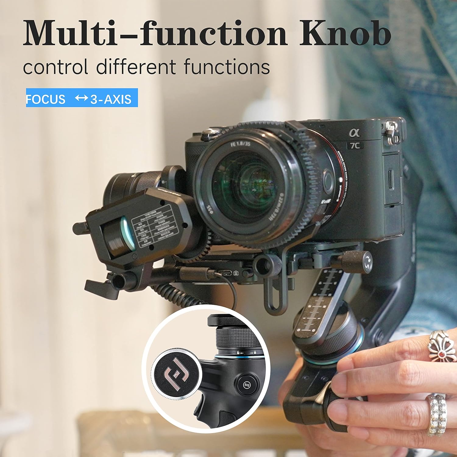 Sistem stabilizare imagine 4 in 1, stabilizator Gimbal cu 3 axe, display 1.3 inch, Fast Charge, rotita multifunctionala, incarcare pana la 1.2 kg, pentru camera de actiune, GoPro, smartphone, camera video, Scorp Mini