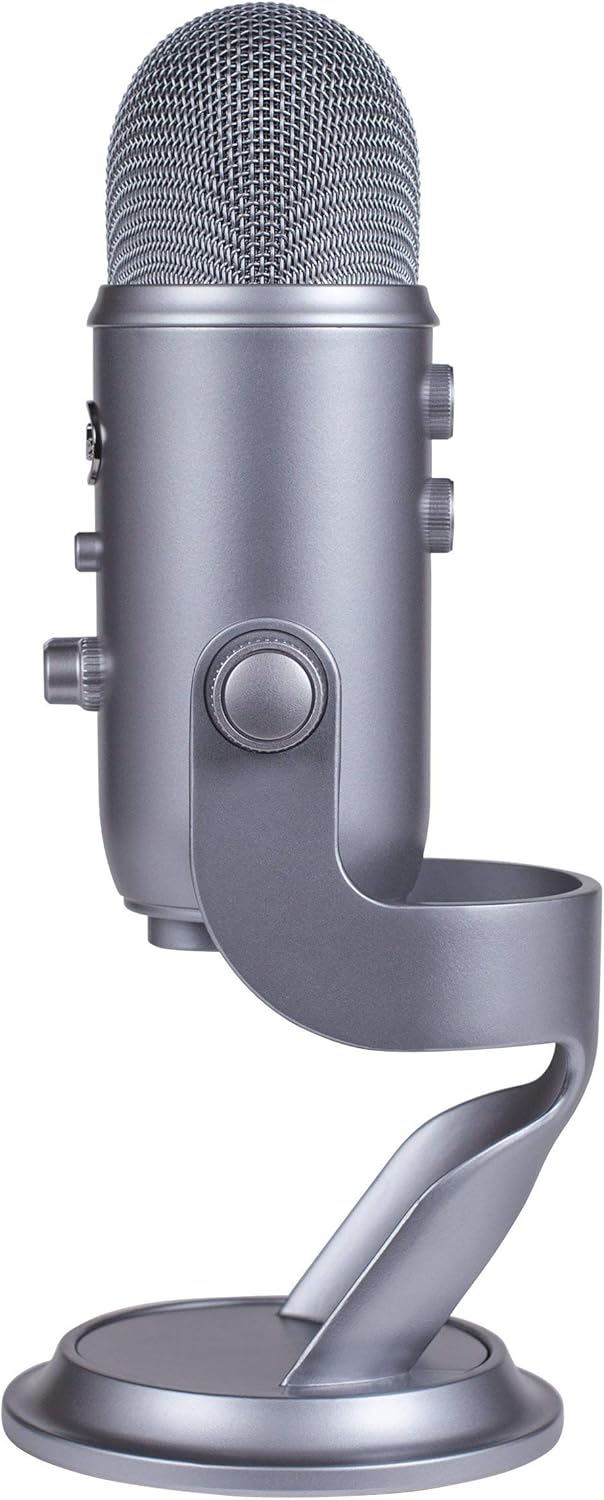 Microfon Profesional Blue Yeti USB, PC & Mac, Gaming, Podcast, Streaming, Recording, Multi-Pattern, Silver