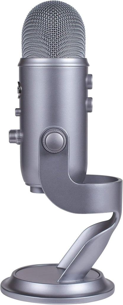 Microfon Profesional Blue Yeti USB, PC & Mac, Gaming, Podcast, Streaming, Recording, Multi-Pattern, Silver