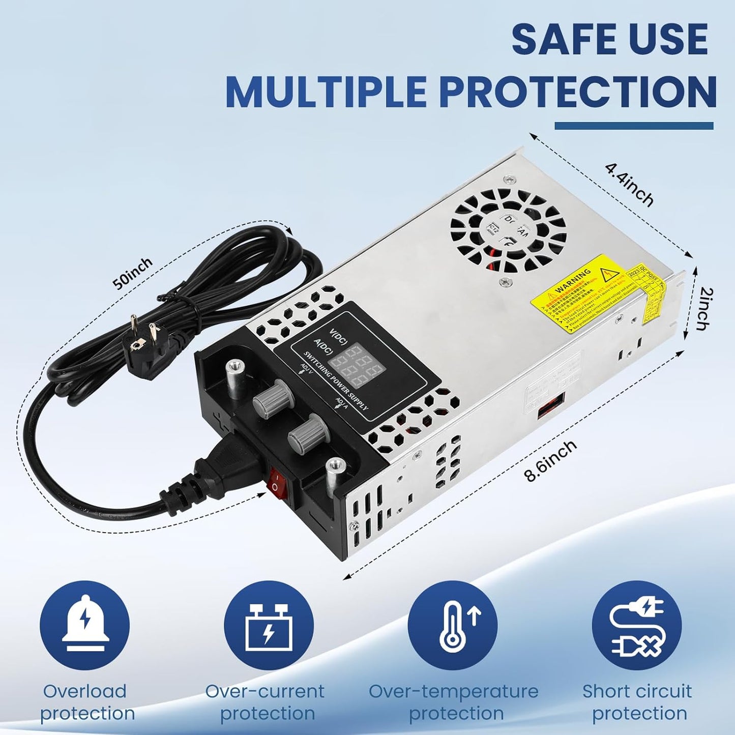 Sursa de alimentare reglabila 0-24V, 25A, 110V/220V AC 0-24Volt, 600 W, cu display, ventilata, carcasa din aluminiu, pentru banda LED