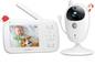 Set baby monitor Wireless, cu camera, afisaj 3.5 inch, acumulator 1200 mAh, mod VOX, nightvision, alarma, comunicare bidirectionala, monitorizare temperaturii, 8 cantece de leagan, monitorizare bebelus, alb