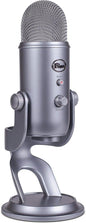 Microfon Profesional Blue Yeti USB, PC & Mac, Gaming, Podcast, Streaming, Recording, Multi-Pattern, Silver