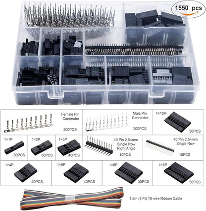 Set cleste de sertizare cu 1550 conectori dupont si 460 conectori mama/tata, cablu IDC de 1, 5 m (5 picioare), 0, 1-1 mm², KF2510, pentru ATX, EPS, PCIE si SATA