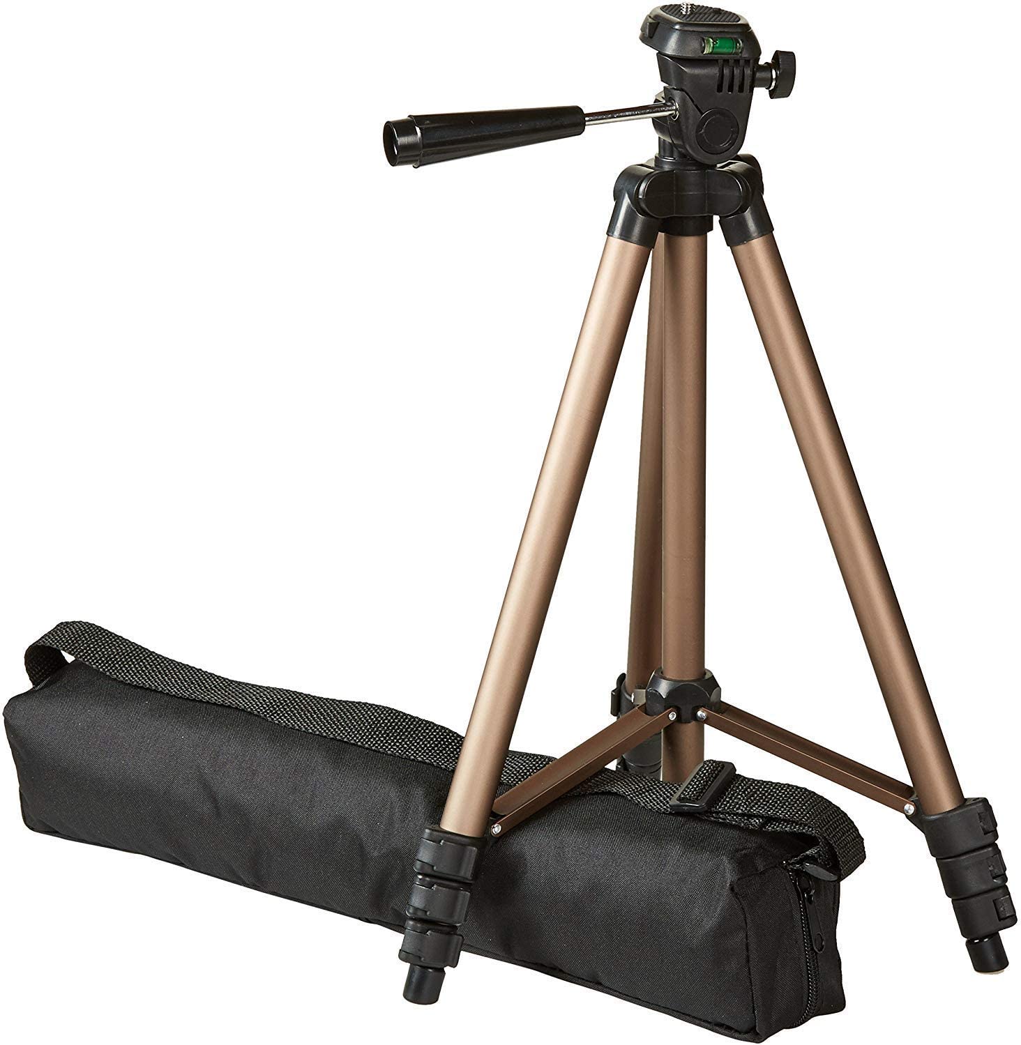 Trepied foto telescopic cu surub 1/4 inch pentru camera foto video, 42-127 cm, cu husa de transport si depozitare