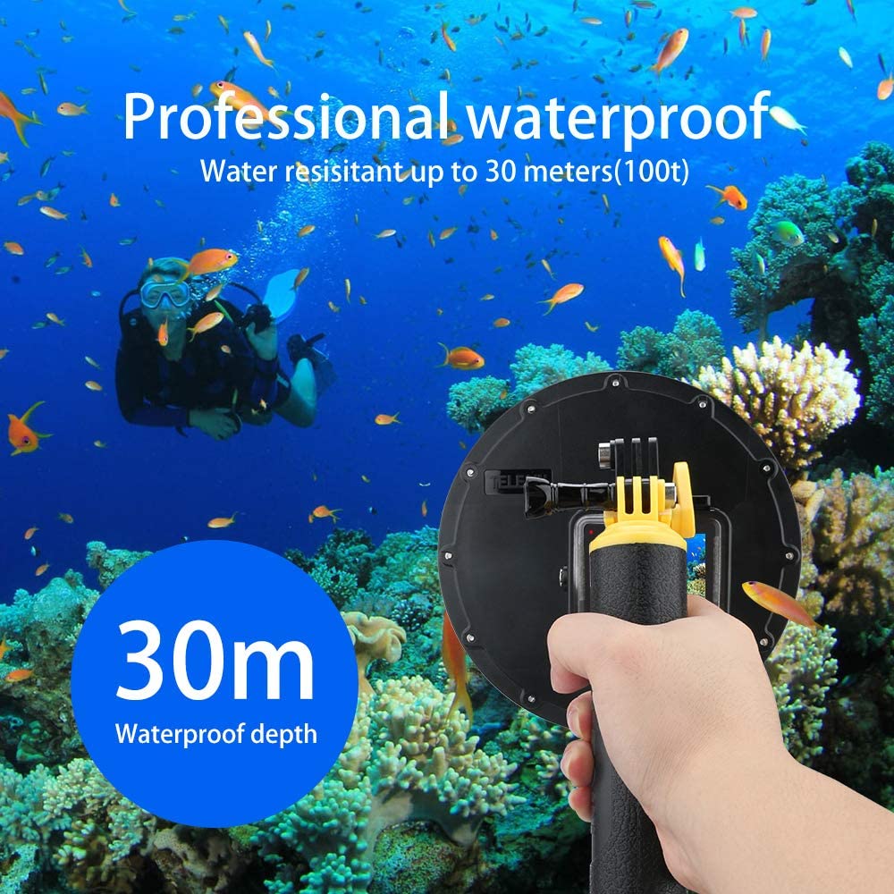 Carcasa subacvatica dome pentru GoPro Hero 5, 6, 7, 2018, impermeabila, cu maner, dom cu grip