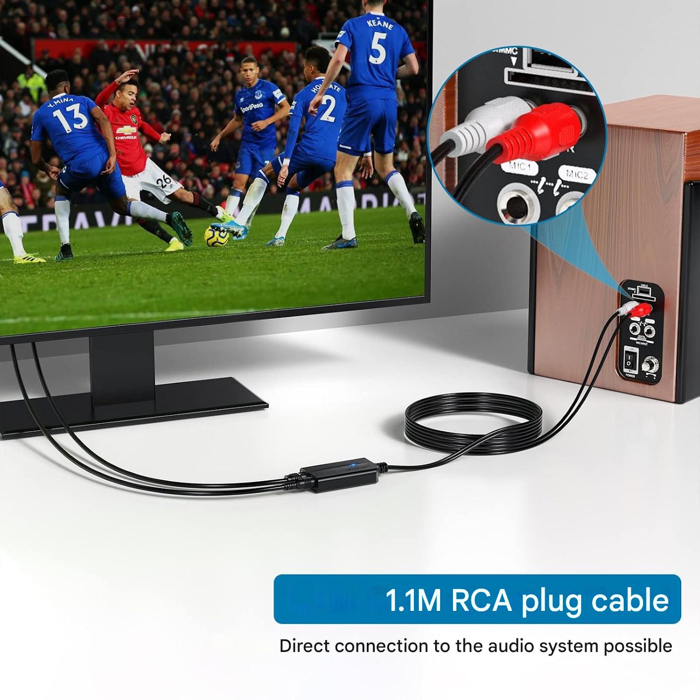 Convertor audio DA 192KHz de la digital la analog, SPDIF TOSLINK la RCA, cu chip ampificator, cu cablu optic de 1 m si iesire RCA, plug and play