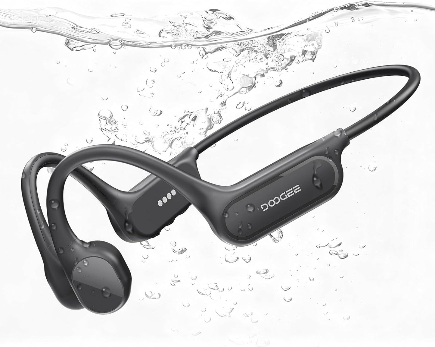Casti Wireless Doogee Bone Sound, Bluetooth 5.4, IP68, 32GB, MP3 integrat, Open-Ear, mod dublu Bluetooth/MP3, pentru ciclism, fitness sau inot, gri inchis