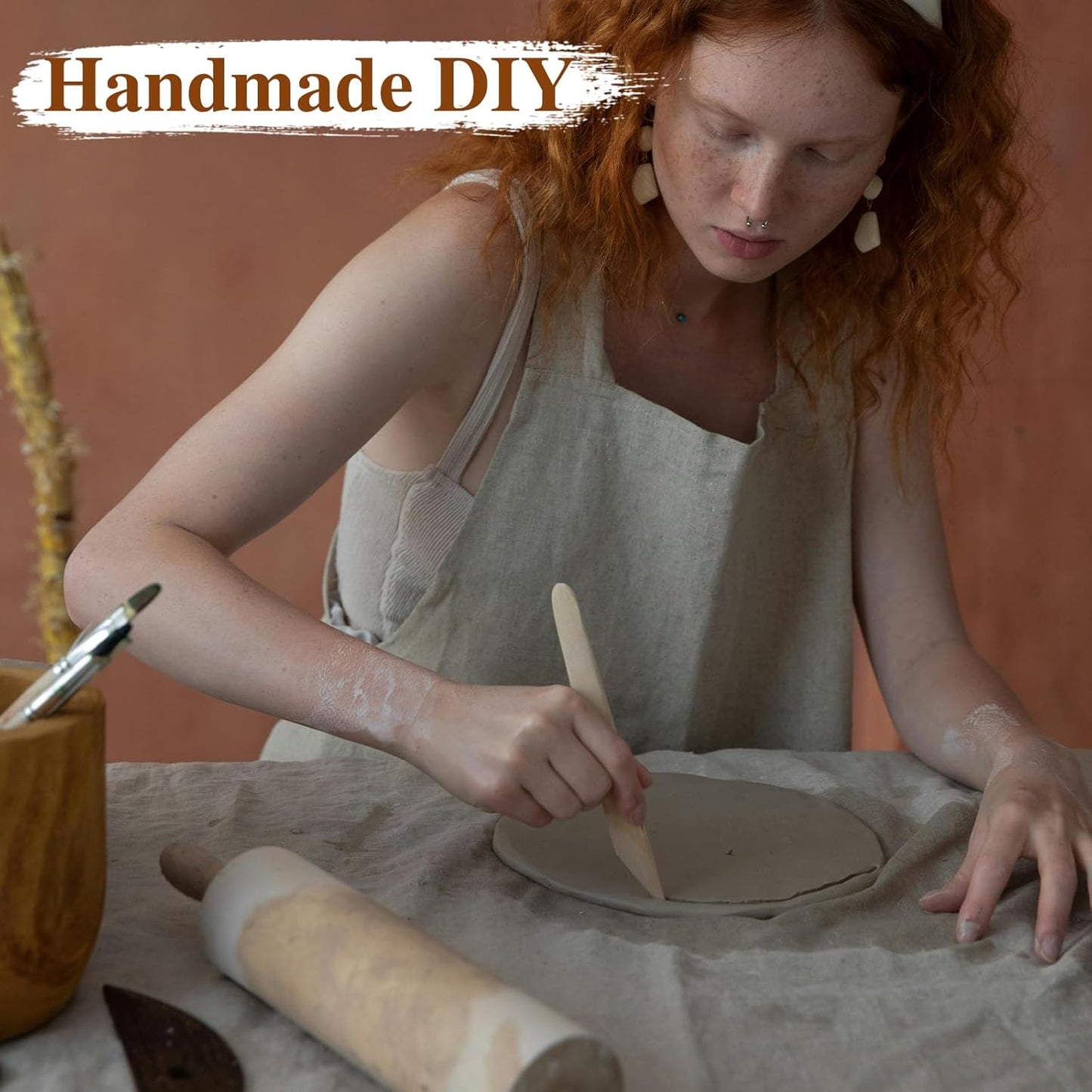 Set unelte de modelaj 66 piese pentru sculptura si ceramica, kit complet DIY pentru lut polimeric, sculptura, olarit si decor, unelte lemn + metal + silicon, geanta depozitare si sort incluse, pentru incepatori si profesionisti