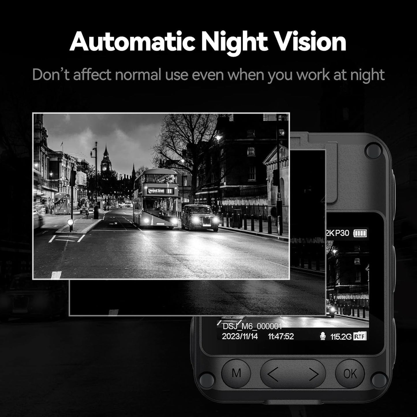 Camera video corporala, Bodycam 4K cu GPS, Nightvision, inregistrare in bucla, display, portabila, unghi larg 170°, 128 GB memorie, cu ventuza pentru masina si clema de haina