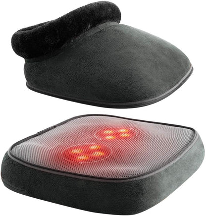 ARONT Aparat de masaj Shiatsu, 2 in 1 pentru picioare si spate, cu functie de caldura, husa detasabila, pentru acasa si birou, gri