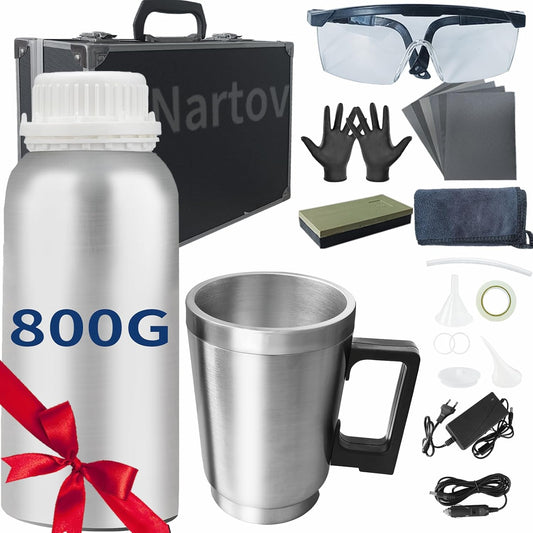 Kit de polisare faruri auto 800 g – Set complet de reconditionare, fluid de reparare si tratament prin vaporizare pentru faruri ingalbenite, matuite sau oxidate