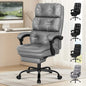 Scaun de birou ergonomic ALFORDSON, piele ecologica PU, spatar ergonomic 3 segmente, tetiera integrata, suport picioare retractabil, inclinare reglabila 90°-150°, reglare pe inaltime 10 cm, rotire 360°, cotiere ergonomice, capacitate 180 kg, gri
