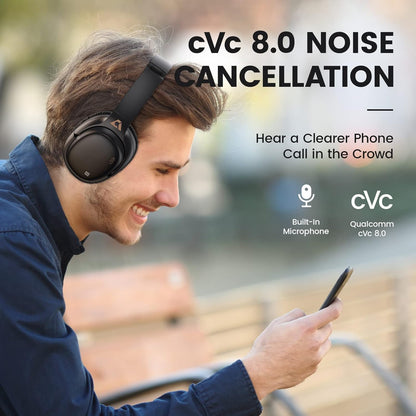 Casti Wireless, Ankbit, Bluetooth, on ear, 5 microfoane, autonomie 80 de ore, tehnologie anulare zgomot