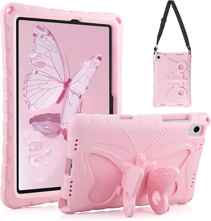Husa pentru Samsung Galaxy Tab A9+ 11" (2023) – Protectie socuri, suport fluture si curea umar, roz