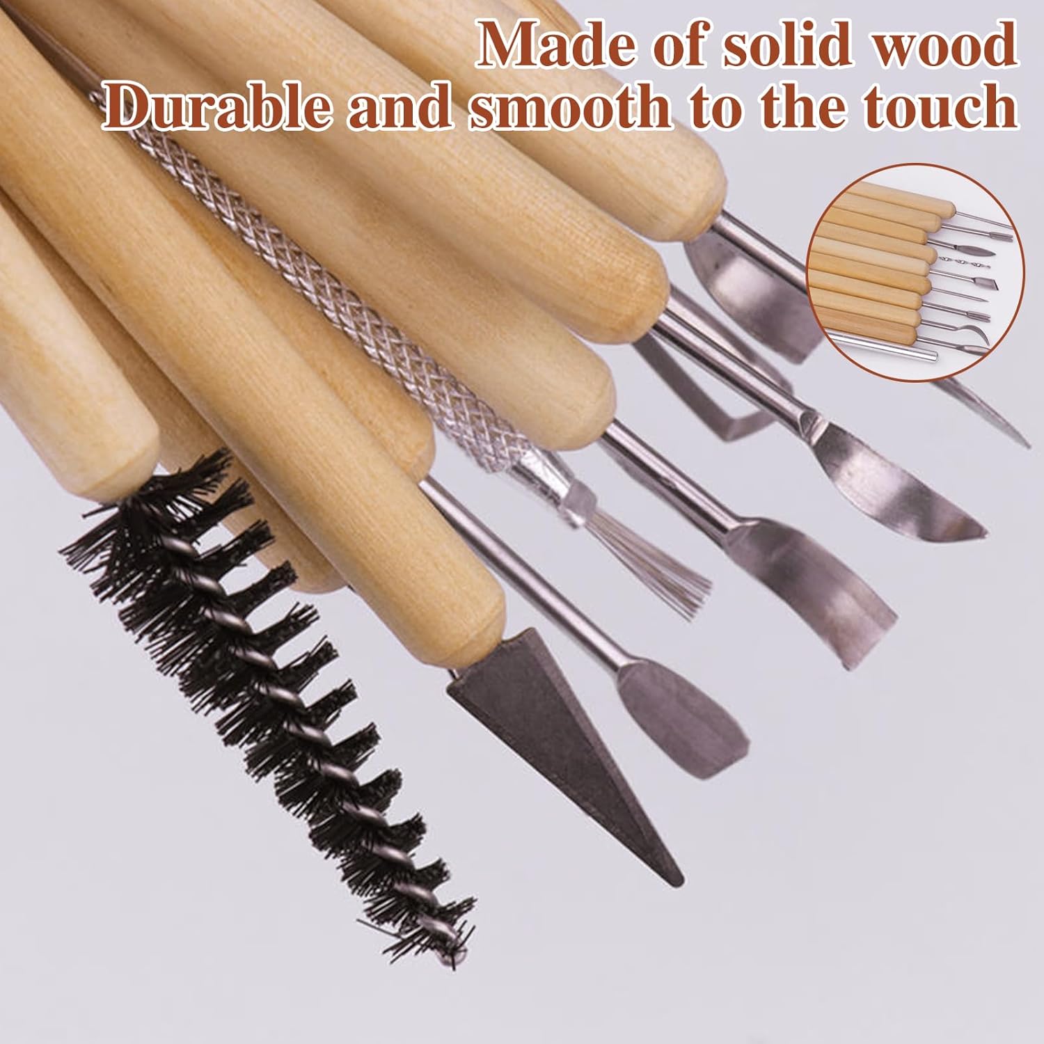 Set unelte de modelaj 66 piese pentru sculptura si ceramica, kit complet DIY pentru lut polimeric, sculptura, olarit si decor, unelte lemn + metal + silicon, geanta depozitare si sort incluse, pentru incepatori si profesionisti