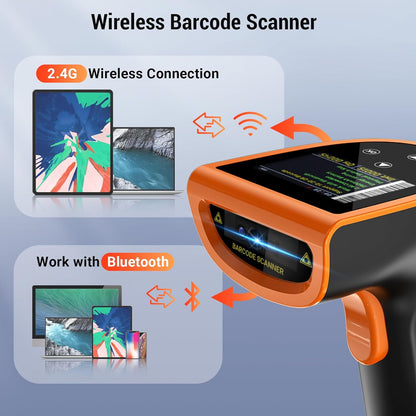 Cititor coduri de bare Wireless 2.4G si Bluetooth, 1D 2D QR, Stand cu functie incarcare, Display, Acumulator 2600mAh, Memorie interna 16 MB, Raza actiune 100 m, Compatibil cu Windows, Mac OS, Linux, Android, iOS, Tera HW00015