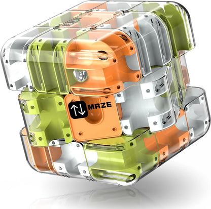 Labirint puzzle 3D Coolden 2 in 1 cu bile rotitoare, cub magic mare, jucarie interactiva si educativa, joc de inteligenta pentru dezvoltarea gandirii logice si a rationamentului, antistres, distractiv pentru copii si adulti