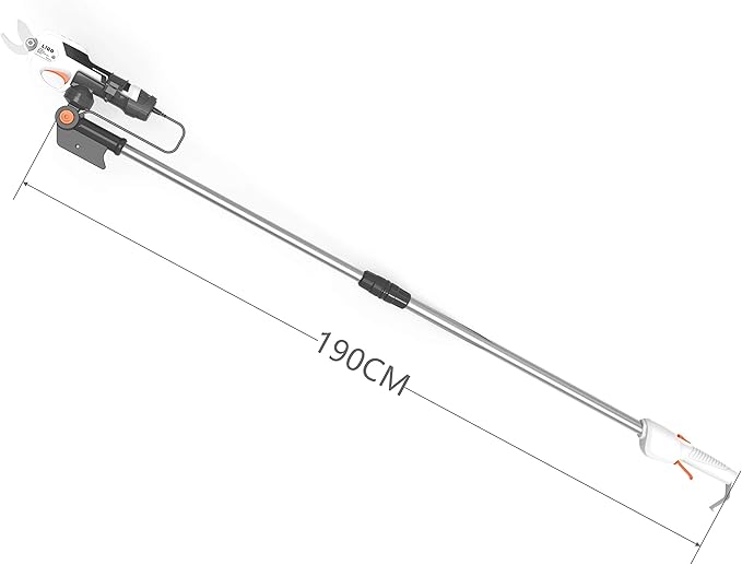 Foarfeca electrica de gradina, cu maner telescopic 190 cm, baterie de 7, 2 V, acumulator 1500 mAh, 1, 9 kg, max 13 mm, foarfece de gradina pentru tufe de trandafiri si taierea pomilor fructiferi