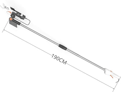 Foarfeca electrica de gradina, cu maner telescopic 190 cm, baterie de 7, 2 V, acumulator 1500 mAh, 1, 9 kg, max 13 mm, foarfece de gradina pentru tufe de trandafiri si taierea pomilor fructiferi