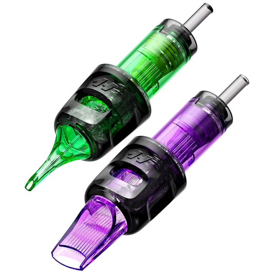 Set 50 ace de tatuat profesionale HAWINK unica folosinta #10 RGB rotunde Bugpin de 0,30 mm, 10 tipuri modul ace 3RL, 5RL, 7RL, 9RL, 11RL, 7RM, 9RM, 11RM, 13RM, 15RM din otel inoxidabil, accesorii pentru incepatori si artisti EN20-FG-50KIT-K