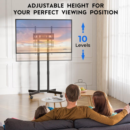 Suport TV BONTEC cu roti pentru ecrane Plasma/LCD/LED de 32-70 inch, pana la 50 kg, 6 reglaje de inaltime, VESA 400 x 400 mm