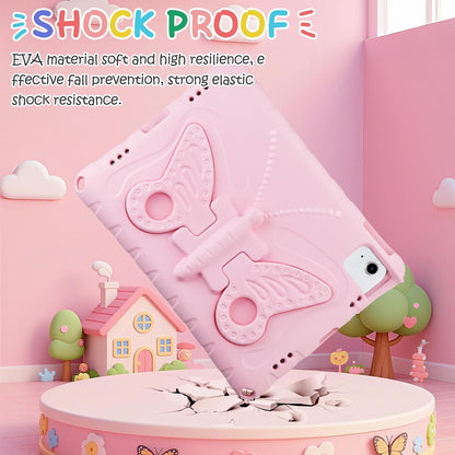 Husa pentru iPad 11" (A16/A10) – Protectie socuri, suport fluture si curea de umar, roz, pentru copii si adolescenti