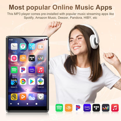 Player MP3/MP4 SWOFY D26, 96GB (32GB + 64GB SD), Android 13, WiFi & Bluetooth 5.0, ecran tactil HD 5”, Spotify/Amazon Music, Radio FM, autonomie 60h, control parental, negru
