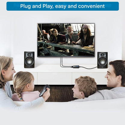 Convertor audio DA 192KHz de la digital la analog, SPDIF TOSLINK la RCA, cu chip ampificator, cu cablu optic de 1 m si iesire RCA, plug and play
