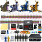 Set 4 masini de tatuat cu accesorii, sursa, culori, ace si cutie de transport