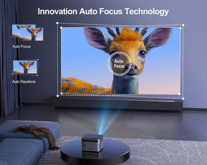 Videoproiector Wimius P64 WiFi Bluetooth Full HD 1080P, 600 ANSI Lumeni 4K Suport WiFi-6 Home Theater LED de 300 inchi pentru iOS/Android/TV Stick/Xbox/PS5 HDMI AV USB