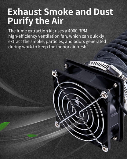 Kit ventilator pentru husa imprimanta 3D Ender Plus, extractor 4000 Rpm, cu tub flexibil si colier pentru furtun