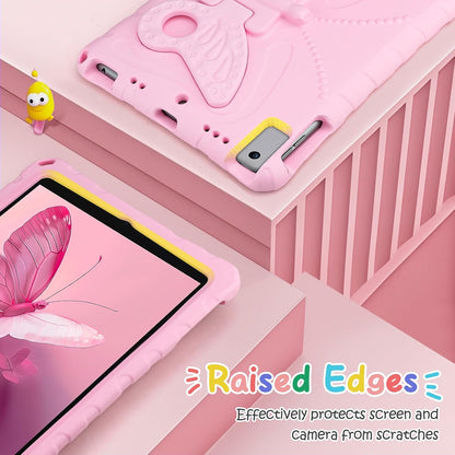Husa pentru iPad a 9-a/a 8-a/a 7-a generatie, 10,2 inch, 2021/2020/2019, pentru copii , roz, rezistenta la socuri, cu suport tip fluture si curea de umar