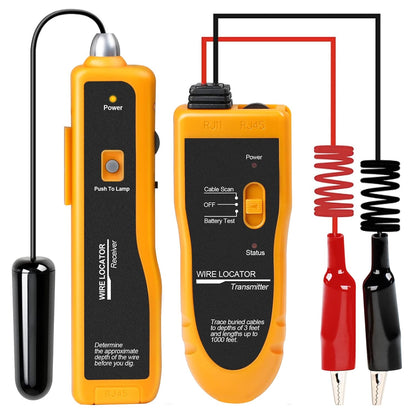 Detector de cabluri subterane, localizator fire, tevi metalice, coaxial, cu transmitator si receptor, lumina LED, adancime pana la 60 cm si 300 m lungime, KOLSOL