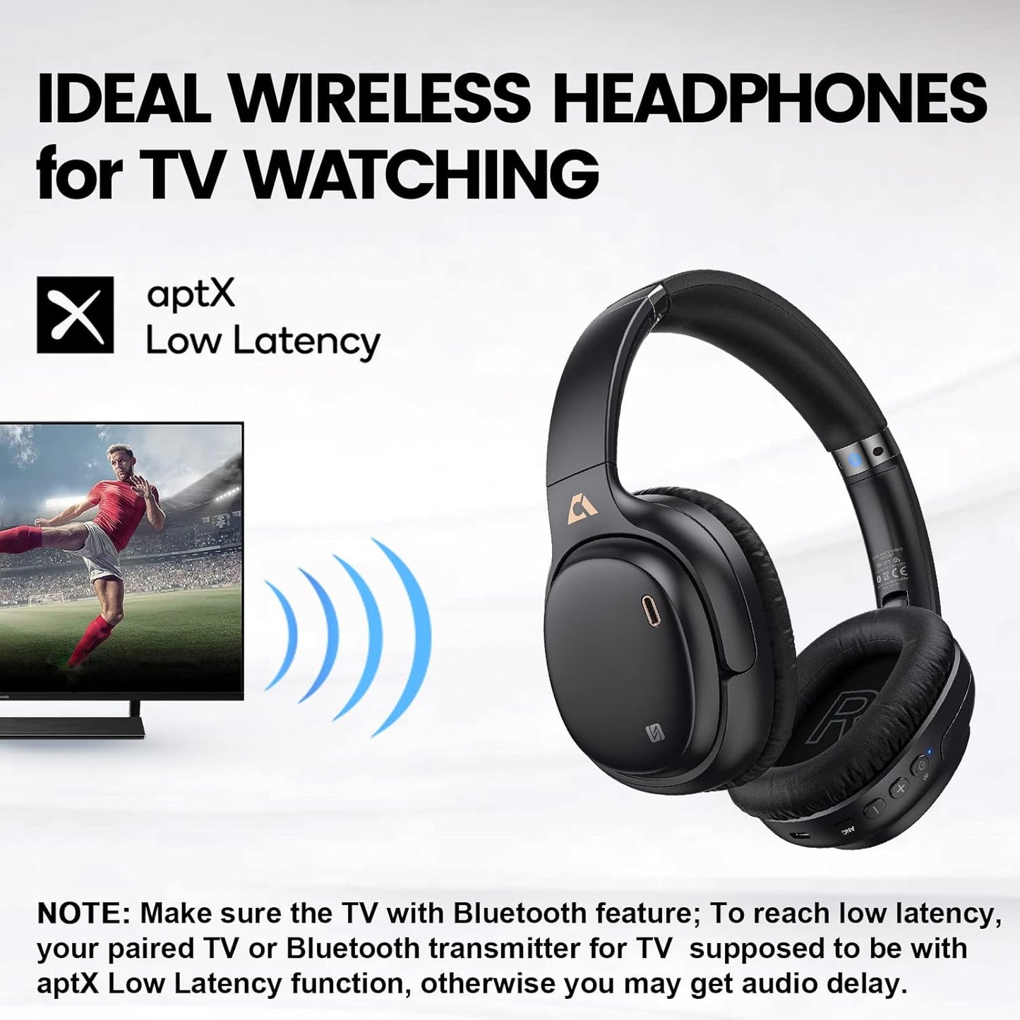 Casti Wireless, Ankbit, Bluetooth, on ear, 5 microfoane, autonomie 80 de ore, tehnologie anulare zgomot