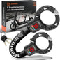 Lacat antifurt pentru bicicleta si trotineta electrica cu alarma 110 dB, lant otel calit 8 mm, lungime 90 cm, protectie anti-taiere, cu husa transport, sistem securitate cu cheie, negru