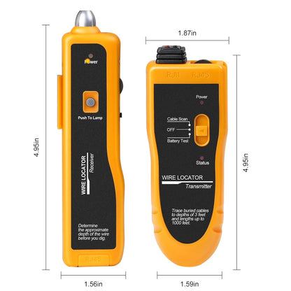 Detector de cabluri subterane, localizator fire, tevi metalice, coaxial, cu transmitator si receptor, lumina LED, adancime pana la 60 cm si 300 m lungime, KOLSOL