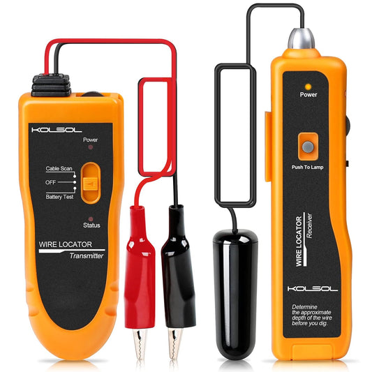 Detector de cabluri subterane, localizator fire, tevi metalice, coaxial, cu transmitator si receptor, lumina LED, adancime pana la 60 cm si 300 m lungime, KOLSOL