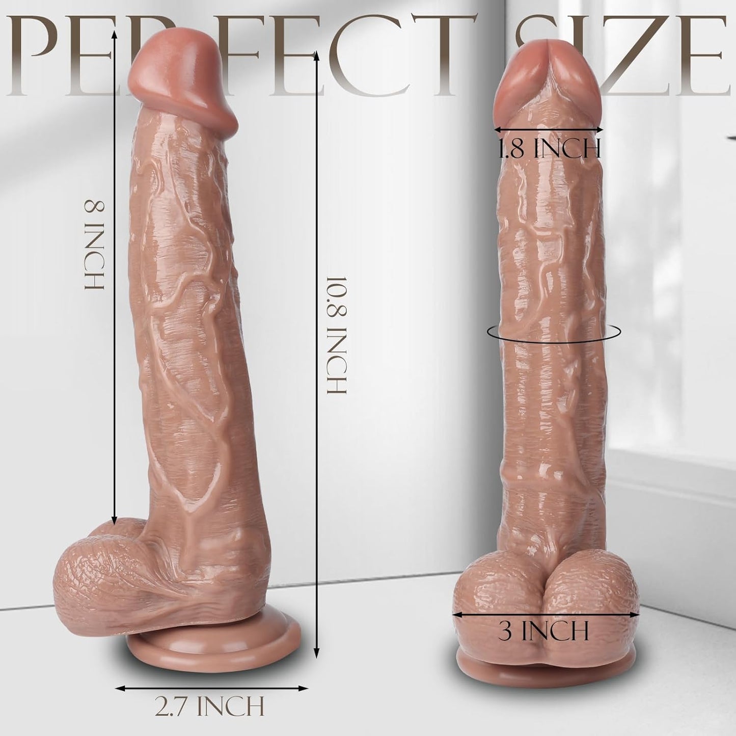 Dildo realistic cu ventuza, 27 cm